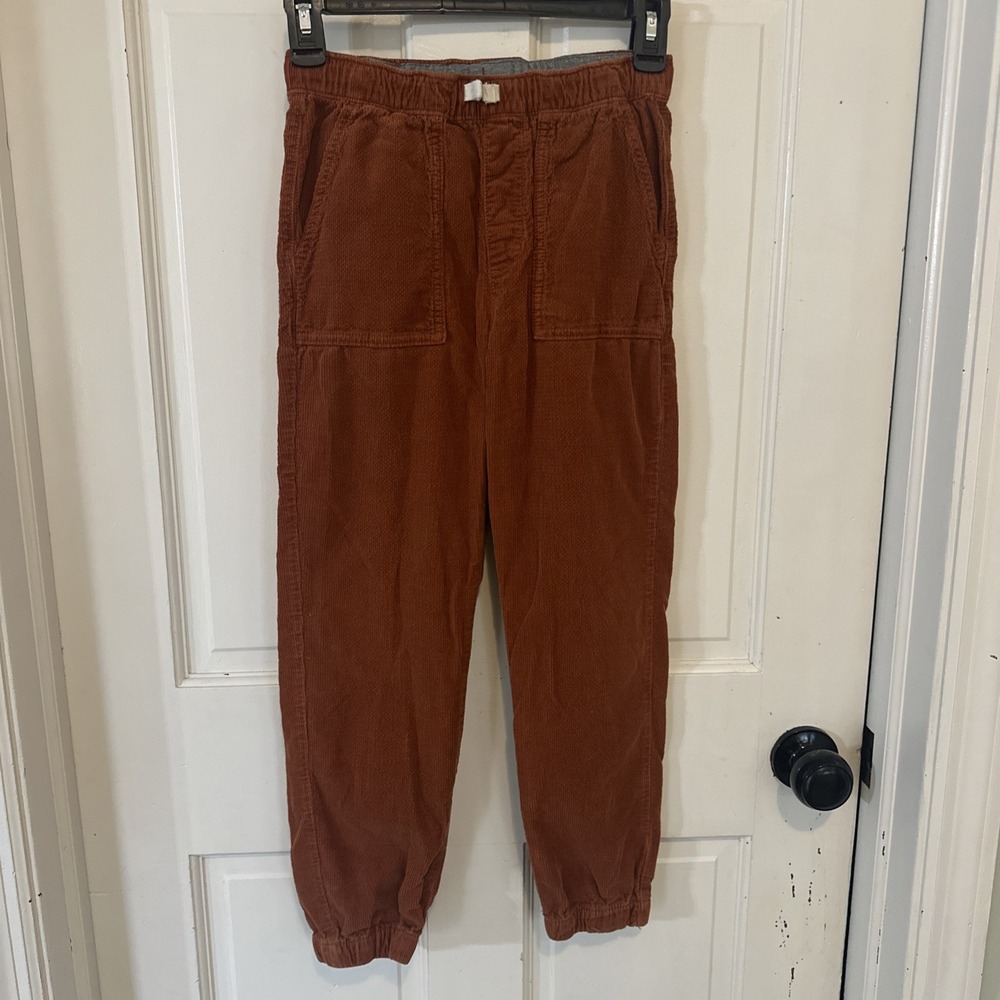 HANNA ANDERSSON Boys Easy Cord Joggers STRETCH CORDUROY PANTS Size 10 Rust Color